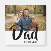 Dad Established Photo Father's Day マグネット (正面)