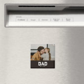 Dad Established Photo Father's Day マグネット (インサイチュ (食洗機))