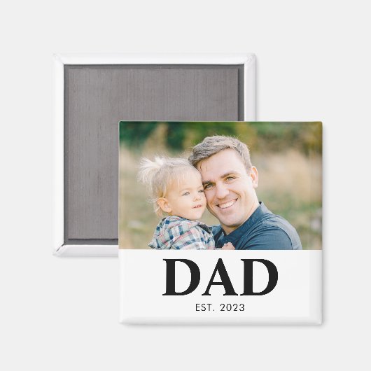 Dad Established Photo Fathers Day マグネット (正面/裏面)