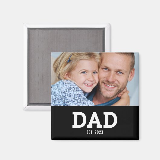 Dad Established Photo Father's Day マグネット (正面/裏面)
