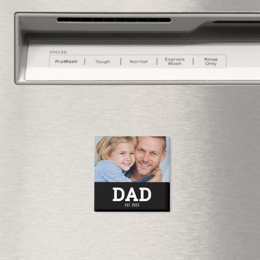 Dad Established Photo Father's Day マグネット (インサイチュ (食洗機))
