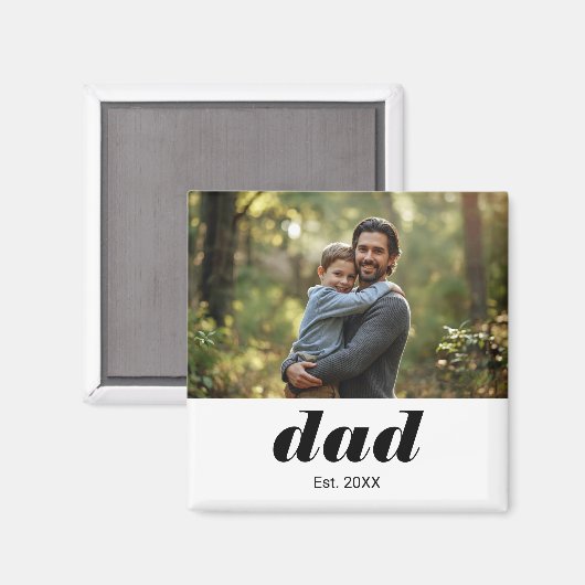 Dad Established Photo Father's Day マグネット (正面/裏面)