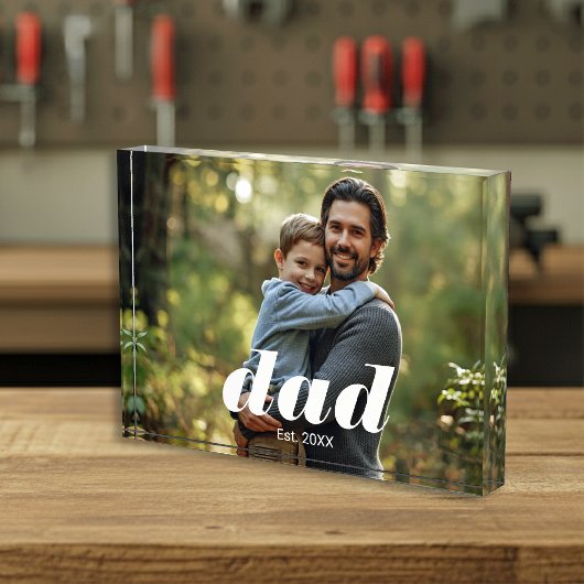 Dad Established Photo Father's Day Acrylic Block フォトブロック