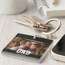 Dad Established Photo Father's Day Gift キーホルダー