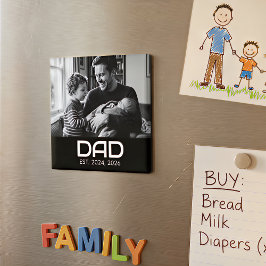 Dad Established Photo Father's Day Magnet マグネット