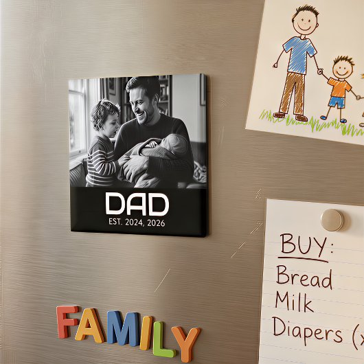 Dad Established Photo Father's Day Magnet マグネット