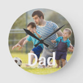 Dad Established Photo Gift  ラウンド壁時計 (正面)
