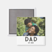 Dad Established Photo Gift Father's Day Magnet マグネット (正面/裏面)