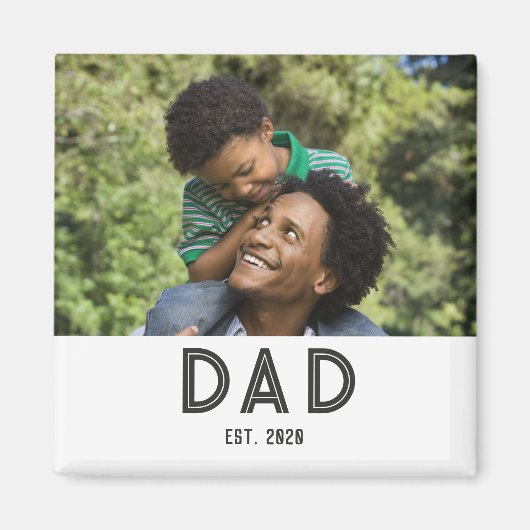 Dad Established Photo Gift Father's Day Magnet マグネット (正面)