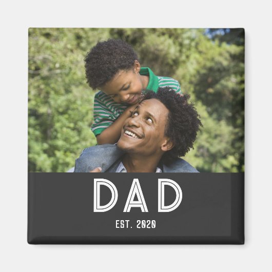 Dad Established Photo Gift Father's Day Magnet マグネット (正面)