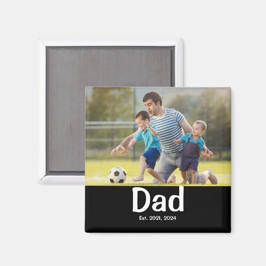 Dad Established Photo Gift Magnet マグネット (正面/裏面)