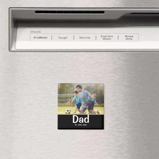 Dad Established Photo Gift Magnet マグネット (インサイチュ (食洗機))