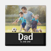 Dad Established Photo Gift Magnet マグネット (正面)
