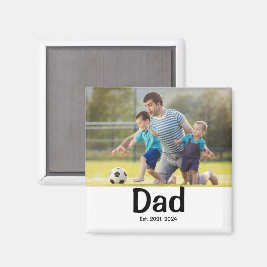 Dad Established Photo Gift Magnet マグネット (正面/裏面)