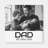 Dad Established Photo Gift Magnet マグネット (正面)