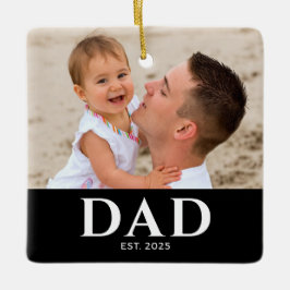Dad Established Photo Keepsake セラミックオーナメント