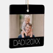 Dad Established Photo Modern Script  セラミックオーナメント (右)