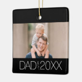 Dad Established Photo Modern Script  セラミックオーナメント (左)