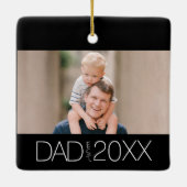 Dad Established Photo Modern Script  セラミックオーナメント (裏面)