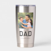 Dad Established Photo Modern Typography New Dad 保温保冷タンブラー (背面)