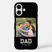 Dad Established Photo Modern Typography New Dad Case-Mate iPhoneケース (裏面)