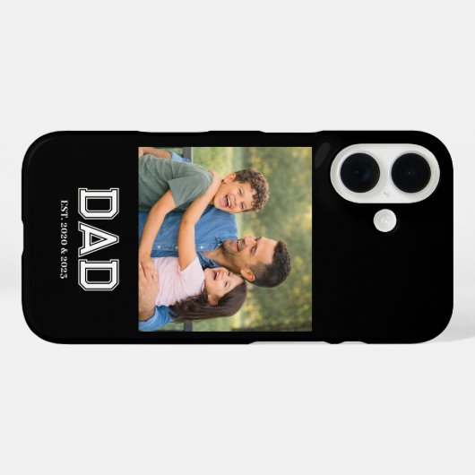 Dad Established Photo Modern Typography New Dad Case-Mate iPhoneケース (裏面 (横))