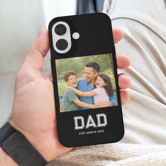 Dad Established Photo Modern Typography New Dad Case-Mate iPhoneケース