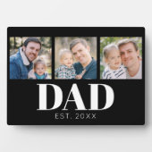 Dad Established Script ブラック 3 フォト 父の日 フォトプラーク (正面)