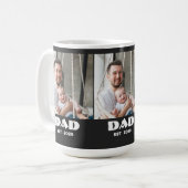 Dad Established Script ブラック 3 写真 コーヒーマグカップ (正面左)