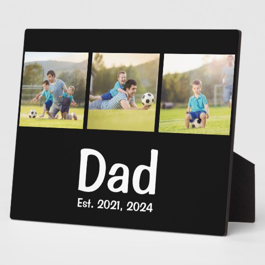 Dad Established Script ブラック 3 写真 フォトプラーク (側面)
