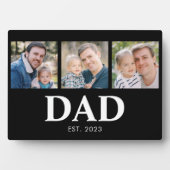 Dad Established Script ブラック 3 写真 父親 フォトプラーク (正面)