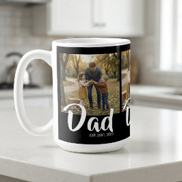 Dad Established Script Black 3 Photo コーヒーマグカップ