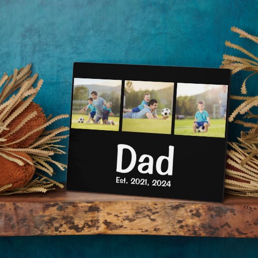 Dad Established Script Black 3 Photo フォトプラーク (側面)