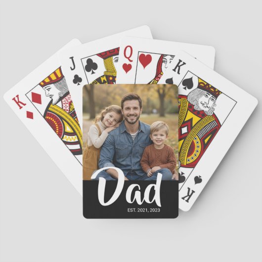 Dad Established Script Black Photo トランプ (裏面)