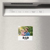 Dad Established Simple Black Text Photo White マグネット (インサイチュ (食洗機))
