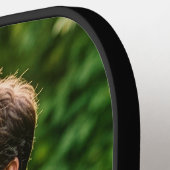 Dad Established Simple Black Typography ピックルボールラケット (左詳細)