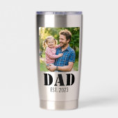 Dad Established Simple Bold Black Font 保温保冷タンブラー (背面)