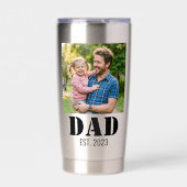 Dad Established Simple Bold Black Font 保温保冷タンブラー (正面)