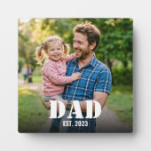 Dad Established Simple Bold Typography & Photo フォトプラーク (正面)