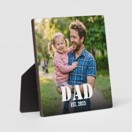 Dad Established Simple Bold Typography & Photo フォトプラーク