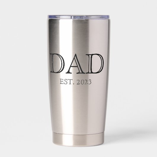 Dad Established Simple Modern Father  保温保冷タンブラー (背面)