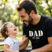 Dad Established Simple White Typography Black Tシャツ