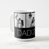Dad Established Three-Photo Modern Design コーヒーマグカップ (正面左)