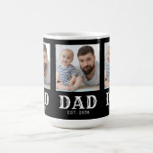Dad Established Typography ブラック 3枚 写真 コーヒーマグカップ (中央)