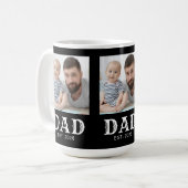 Dad Established Typography ブラック 3枚 写真 コーヒーマグカップ (正面左)