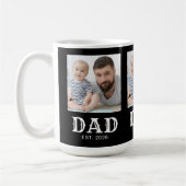 Dad Established Typography ブラック 3枚 写真 コーヒーマグカップ (左)