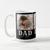Dad Established Typography ブラック 3 枚の写真 コーヒーマグカップ (左)