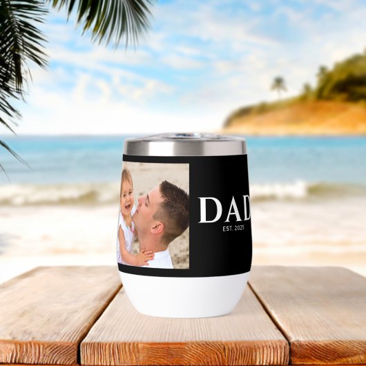 Dad Established Typography Black Photo (ビーチ (回転後))