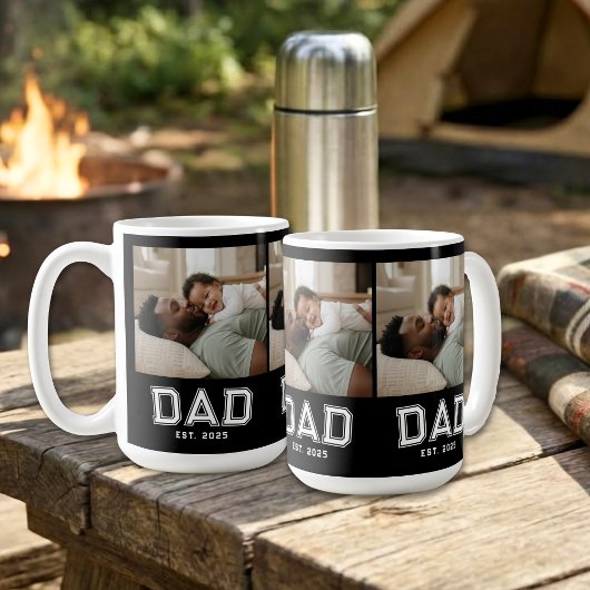 Dad Established White Black 3 Photo コーヒーマグカップ