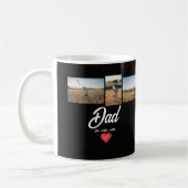 Dad Established White Script Red Heart 3 写真  コーヒーマグカップ (左)